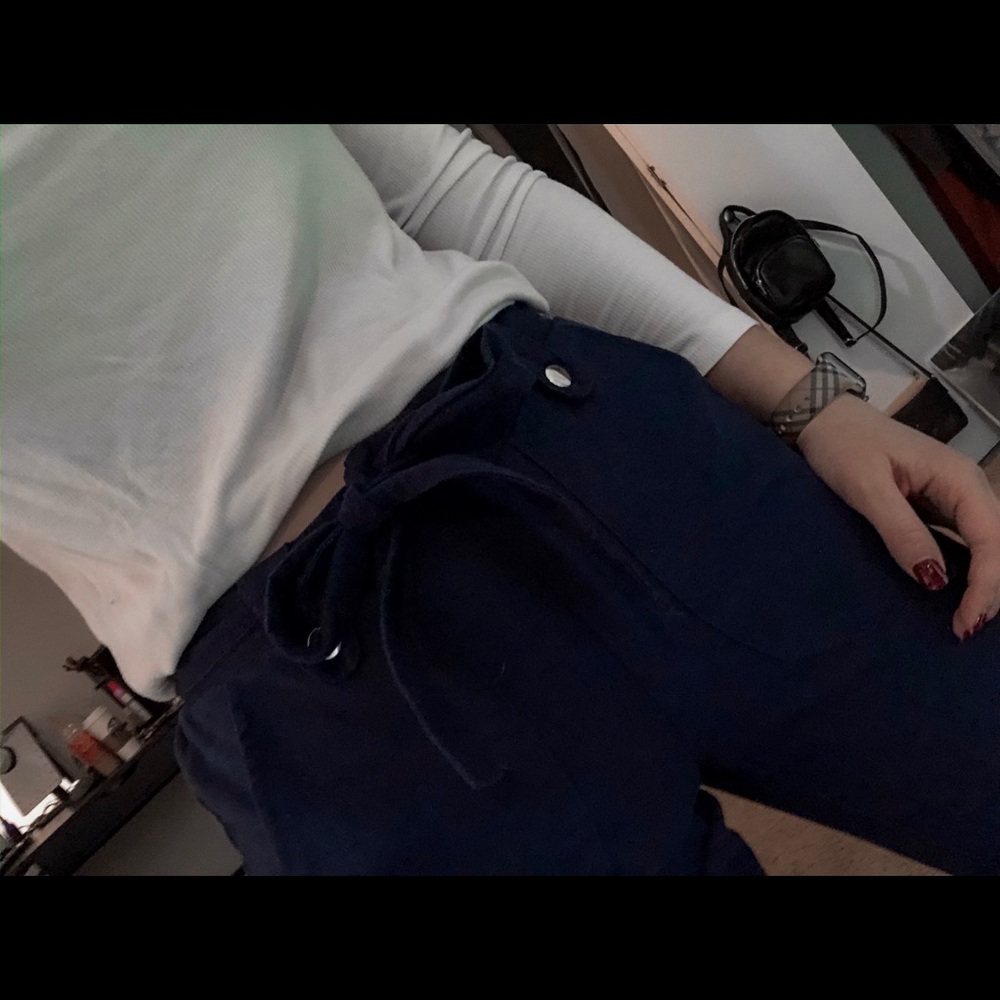 3+ Bundle 50% Off - Navy Pants with Belt to Tie